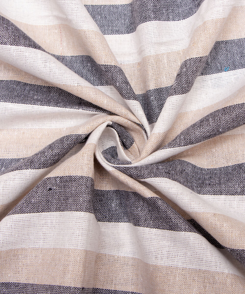 black-colour-stripes-pattern-khadi-fabric