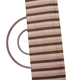 Mustard Black Colour Stripes Pattern Khadi Fabric