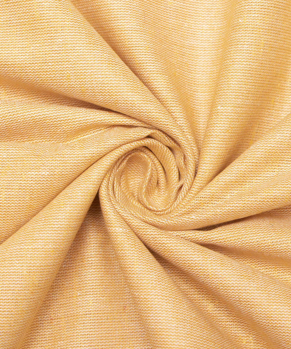 Yellow Colour Two Tone Plain Khadi Fabric