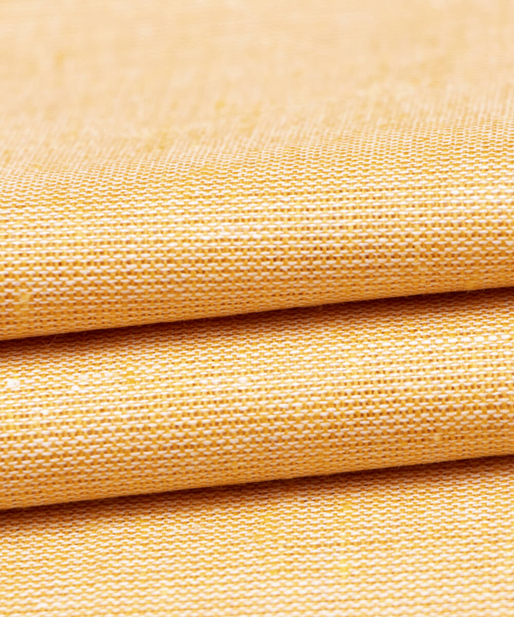 Yellow Colour Two Tone Plain Khadi Fabric