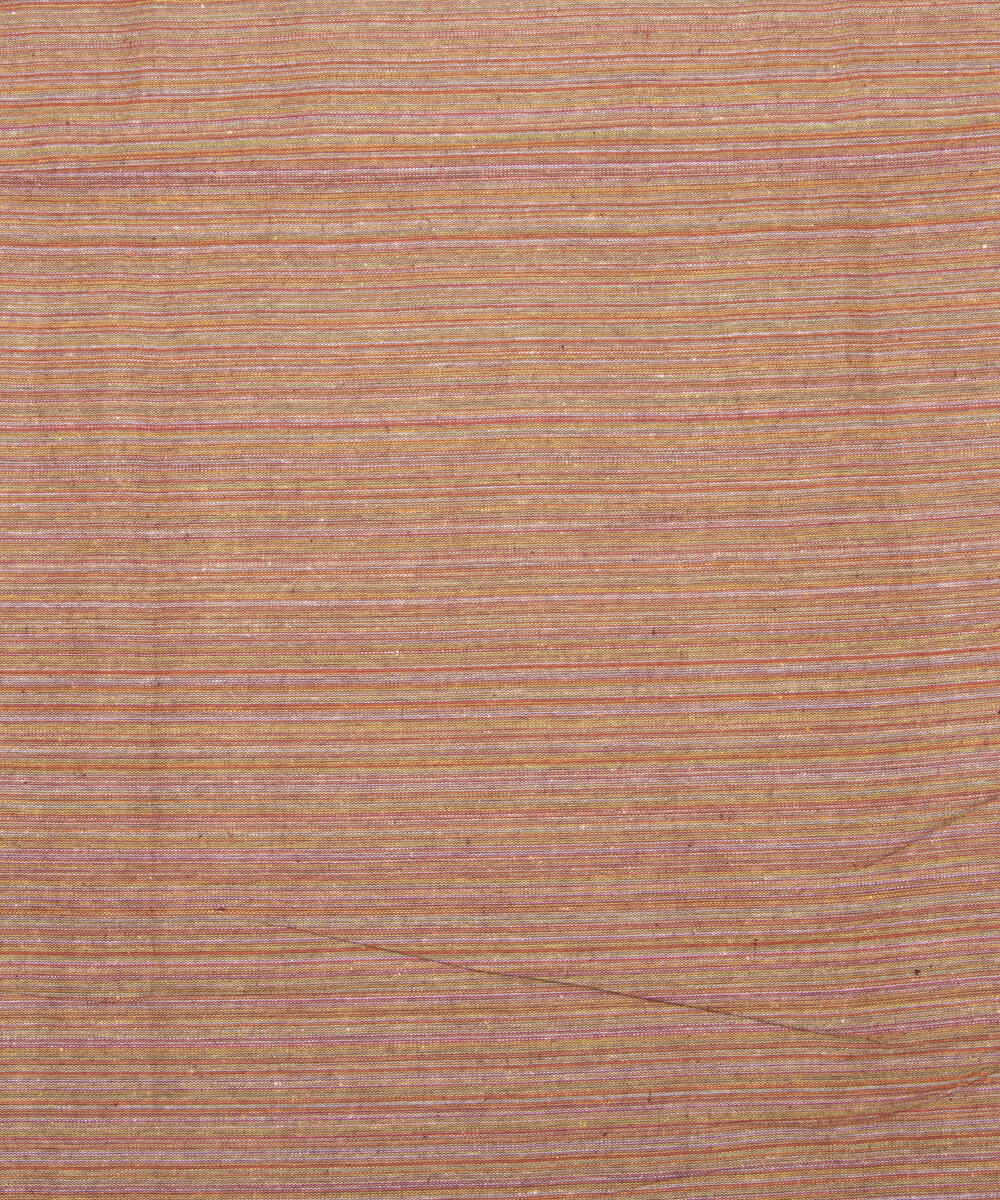 Brown Multi Colour Two Tone Plain Khadi Fabric