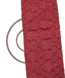 Dusty Maroon Colour Floral Net Embroidery Fabric