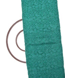 Turquoise Green Colour Floral Net Embroidery Fabric