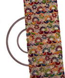 Multi Colour Floral Jaal Net Embroidery Fabric