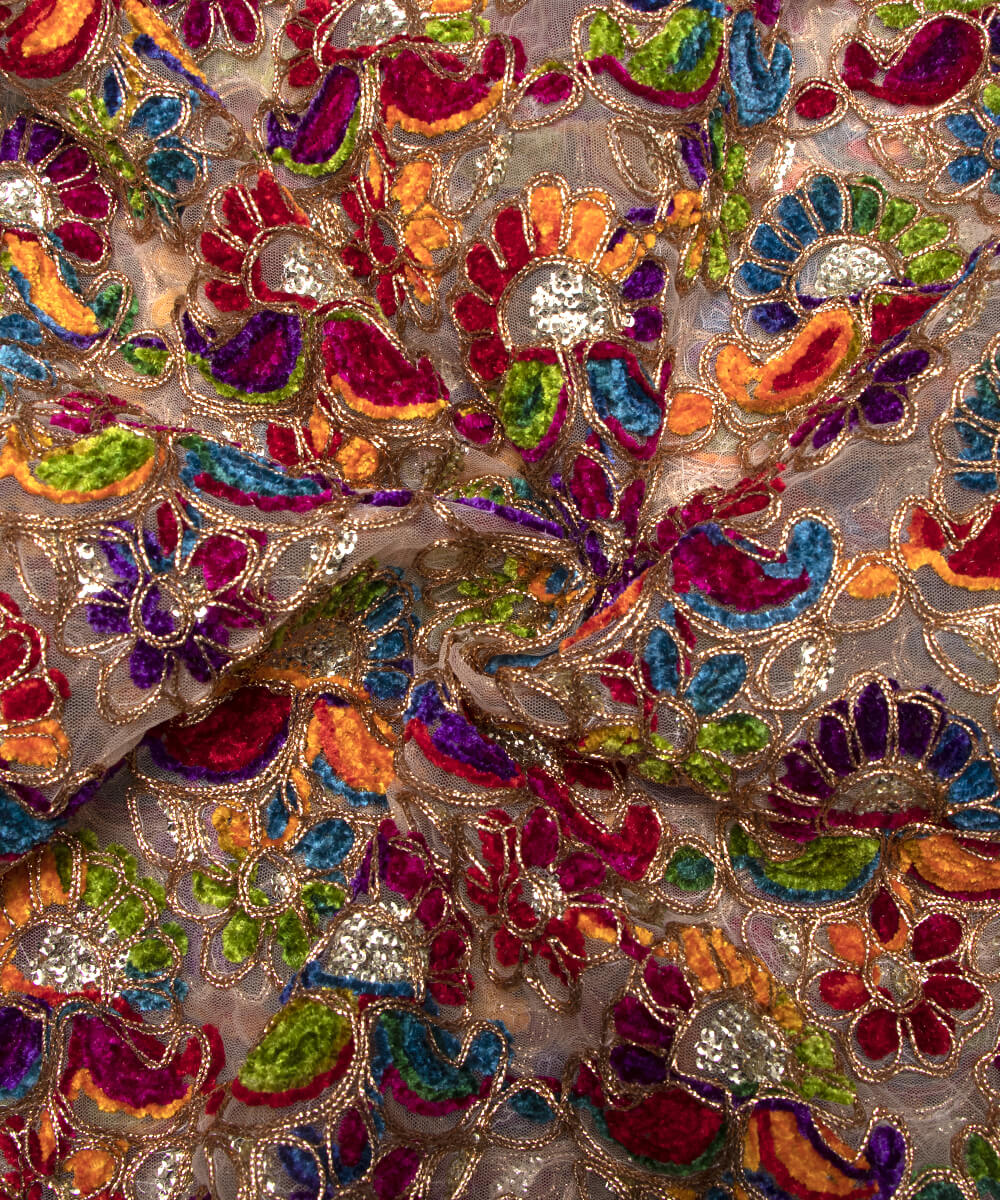Net Embroidery Fabric Material Boutique Designer