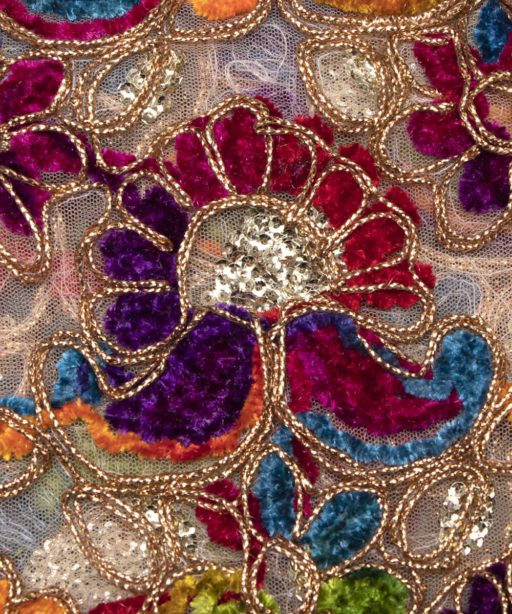 Net Embroidery Fabric Material Boutique Designer