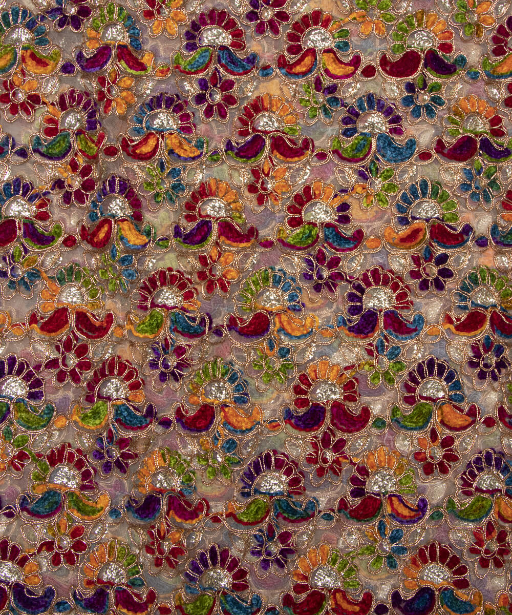 Net Embroidery Fabric Material Boutique Designer