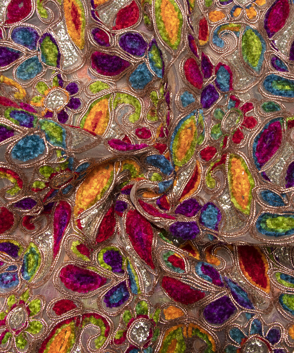 Net Embroidery Fabric Material Boutique Designer