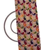 Multi Colour Paisley Pattern Net Embroidery Fabric