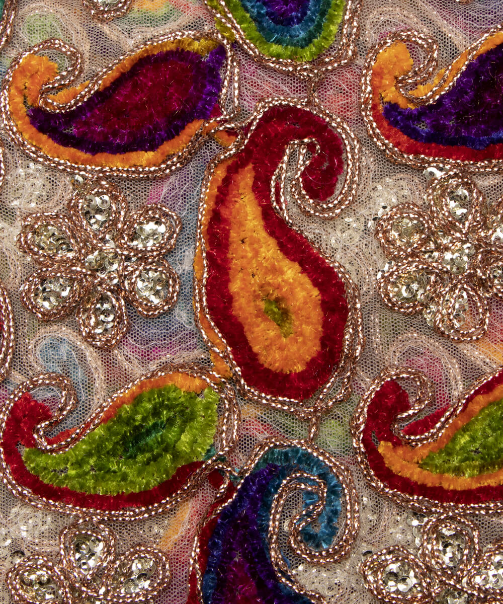 Net Embroidery Fabric Material Boutique Designer