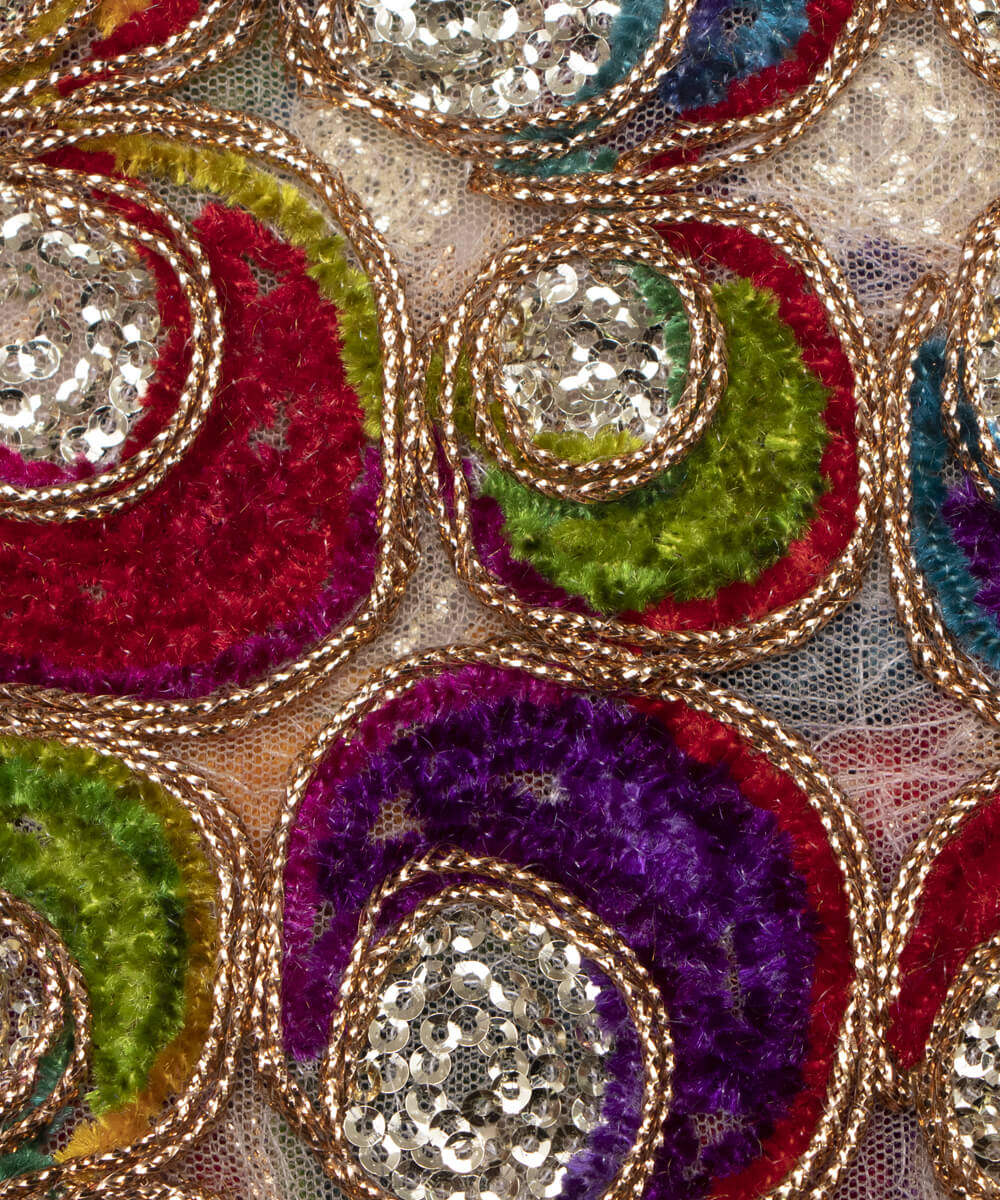 Net Embroidery Fabric Material Boutique Designer
