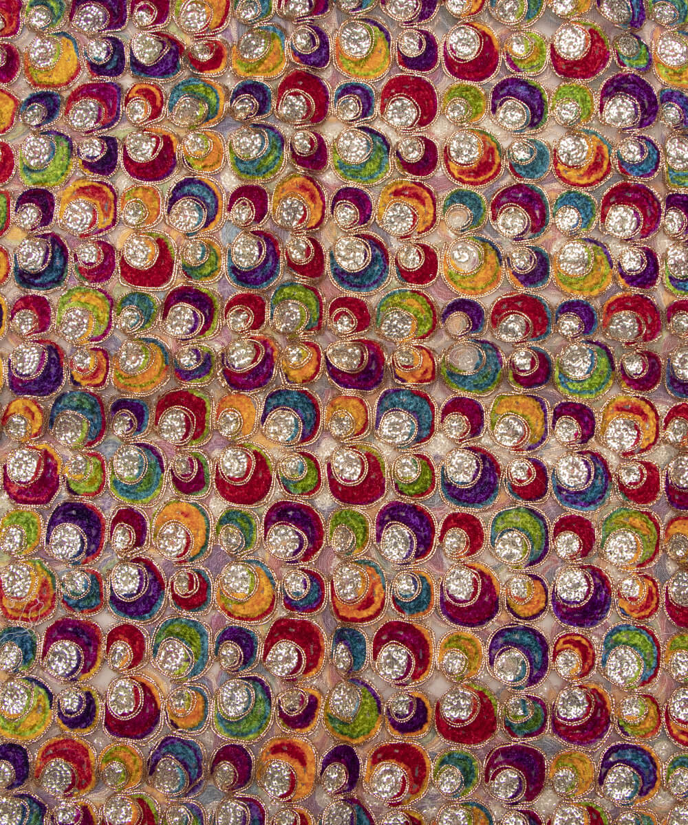 Net Embroidery Fabric Material Boutique Designer
