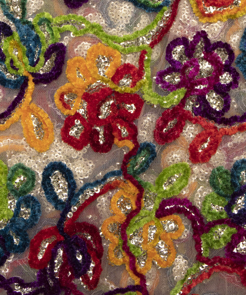 Net Embroidery Fabric Material Boutique Designer