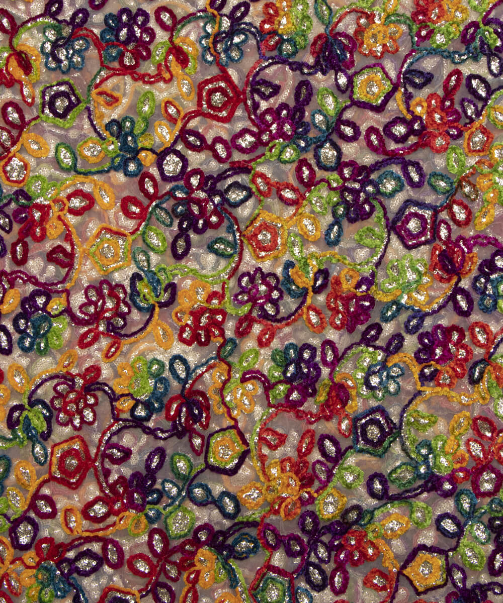 Net Embroidery Fabric Material Boutique Designer