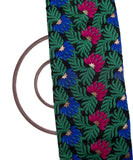 Black colour Floral Pattern Brocade Silk Fabric