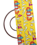 Yellow Colour Kids Print Cotton Canvas Fabric