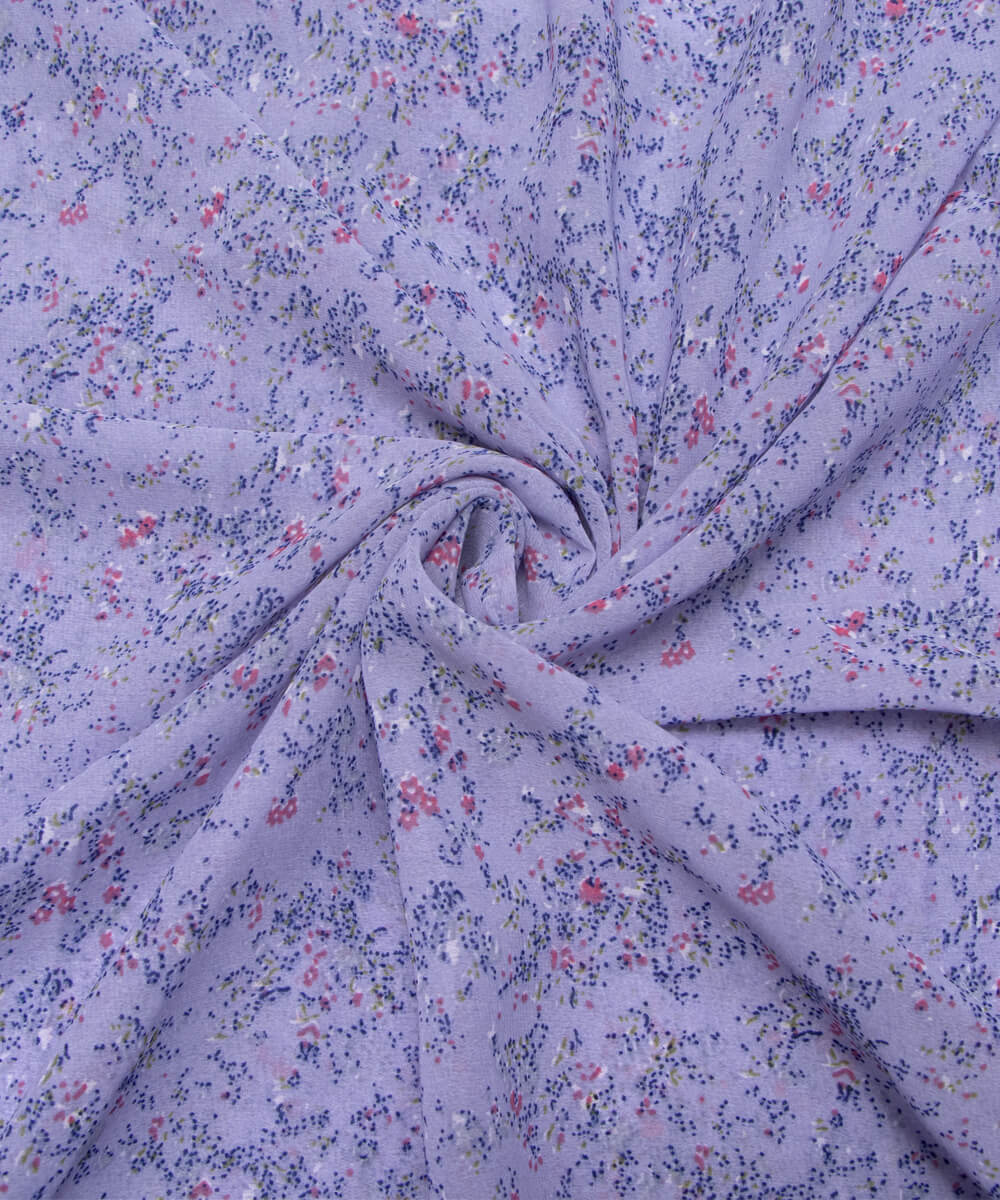 Dark Green Color Printed Georgette Fabric