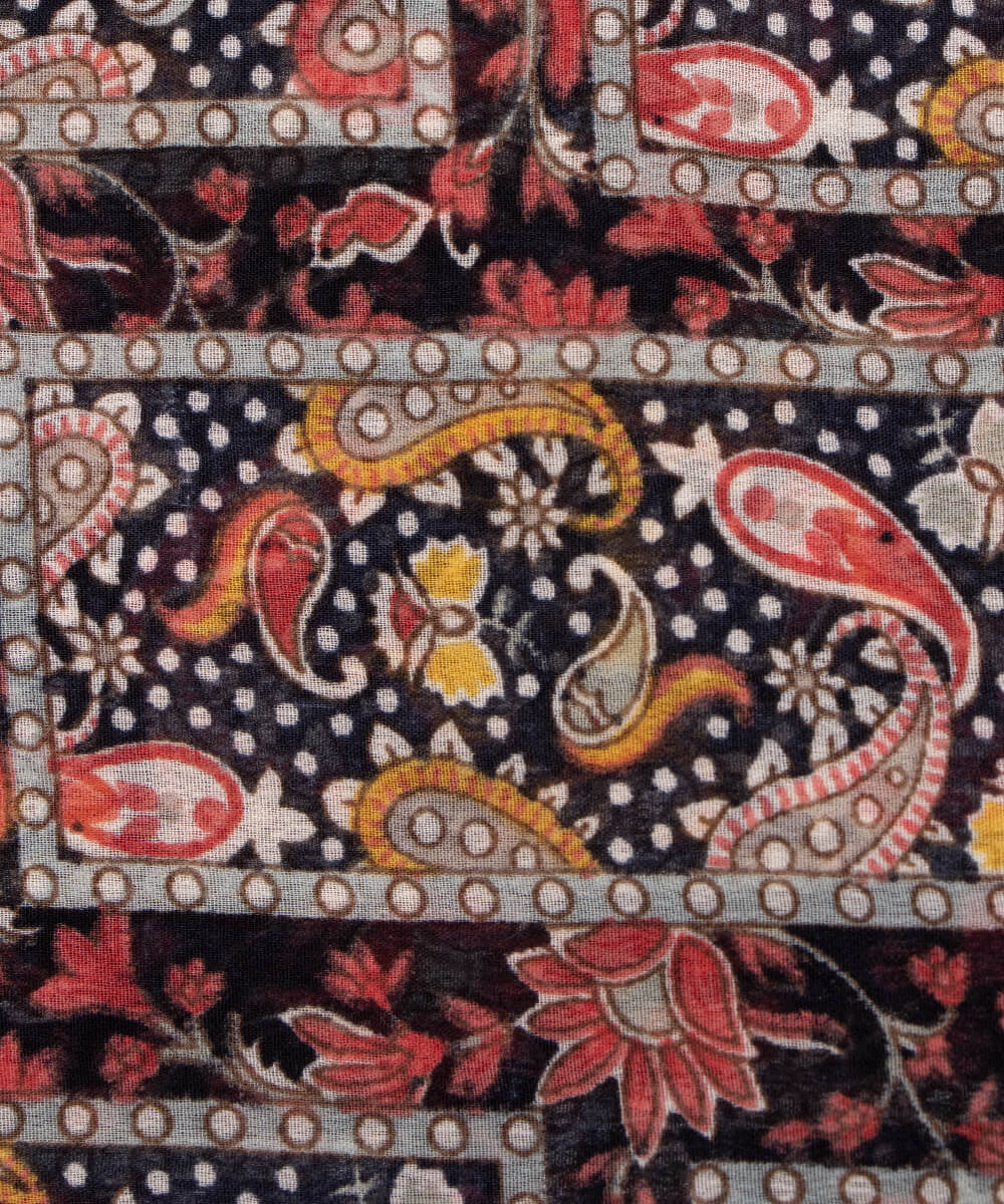 Dark Green Color Printed Georgette Fabric