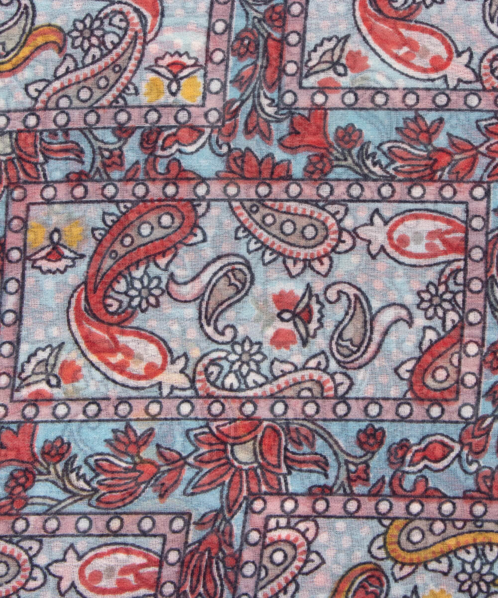 Dark Green Color Printed Georgette Fabric