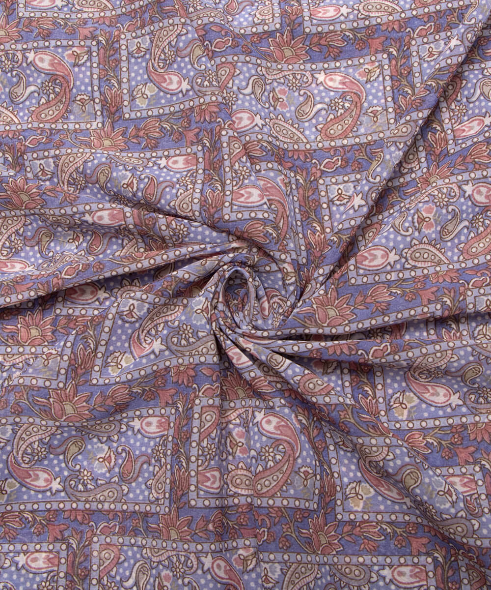 Dark Green Color Printed Georgette Fabric