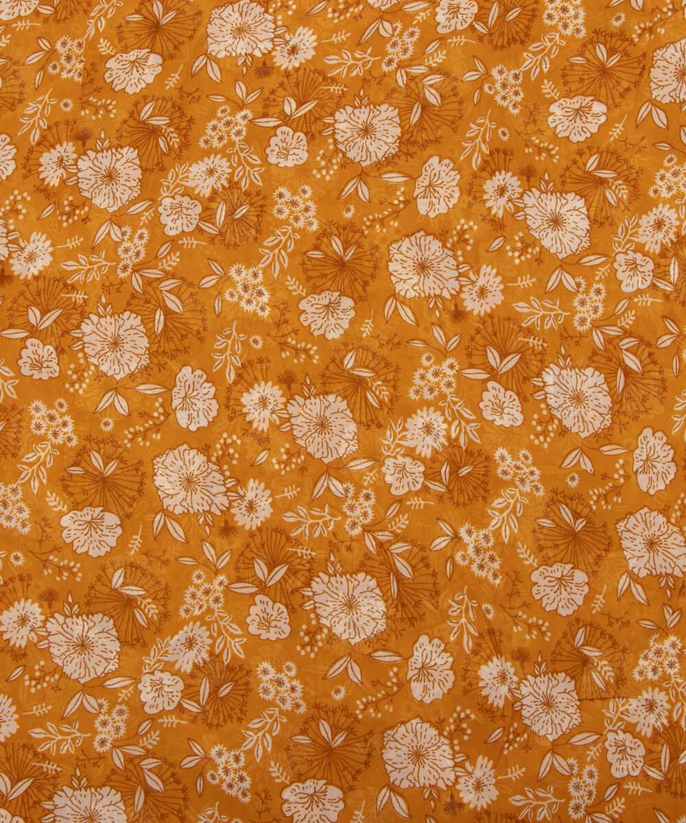 Dark Green Color Printed Georgette Fabric