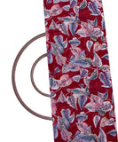 Maroon Colour Leaf Print Georgette Fabric