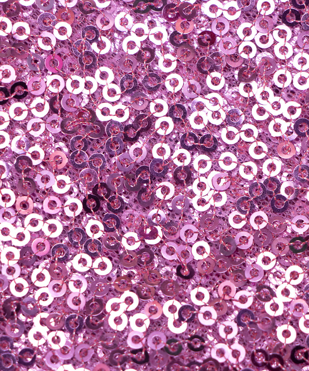 Pink Colour Small Heavy Sequin Net Fabric