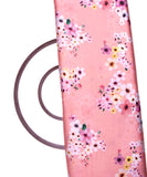 Peach Colour Floral Print Satin Fabric