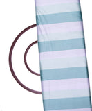 Sea Green Color Stripes Print Satin Fabric