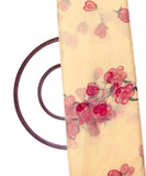Light Beige Colour Floral Pattern Hand Paint Organza  Fabric