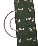 Green Colour Thread Sequin Embroidery Pure Chinon Silk Fabric