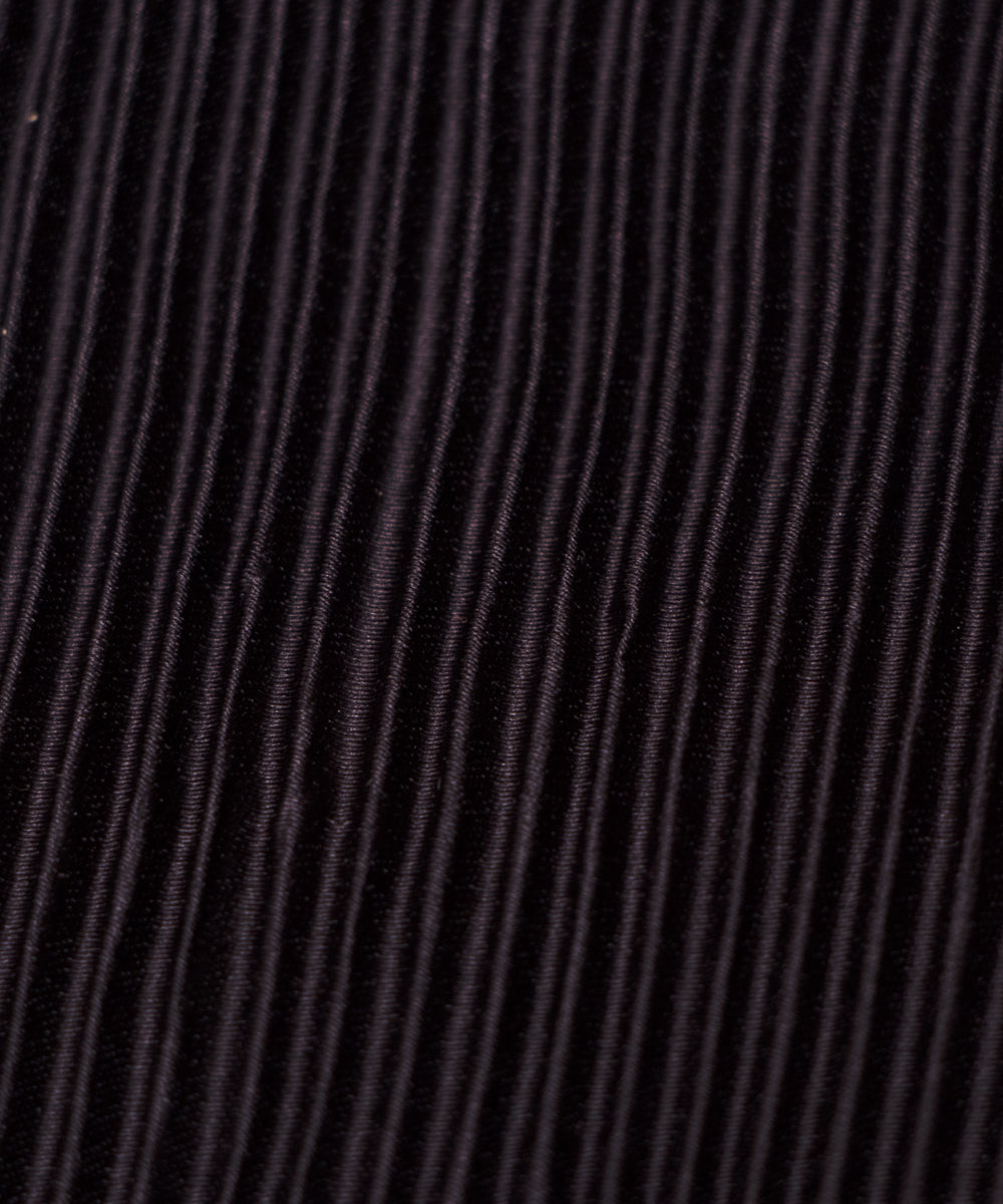 Black Colour Plain Pleated Satin Fabric