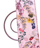 Pastel Pink Colour Digital Floral Print Pure Chinon Silk Fabric