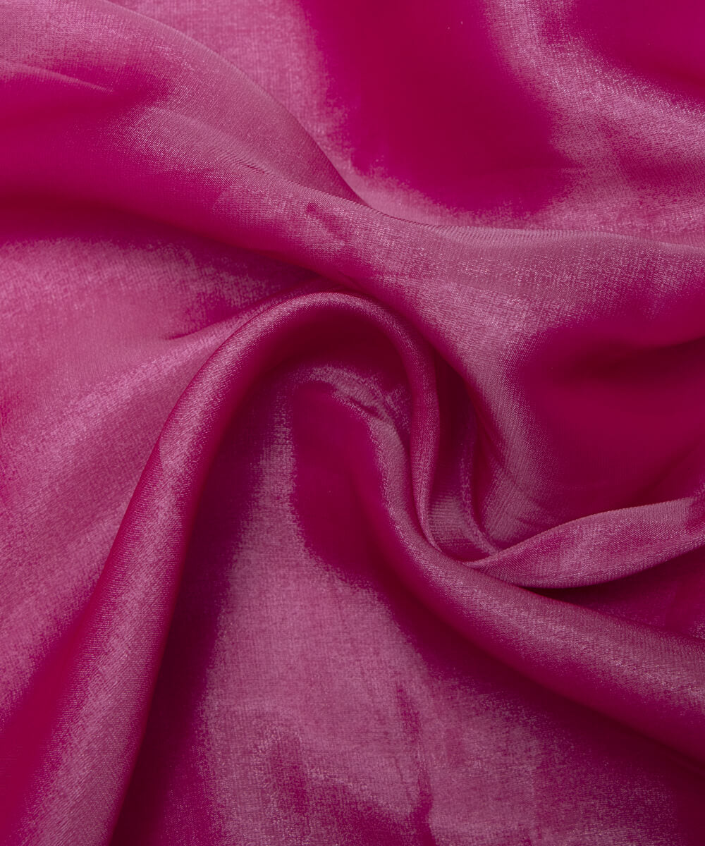 Onion Pink Colour Two Tone Plain Organza Satin Fabric
