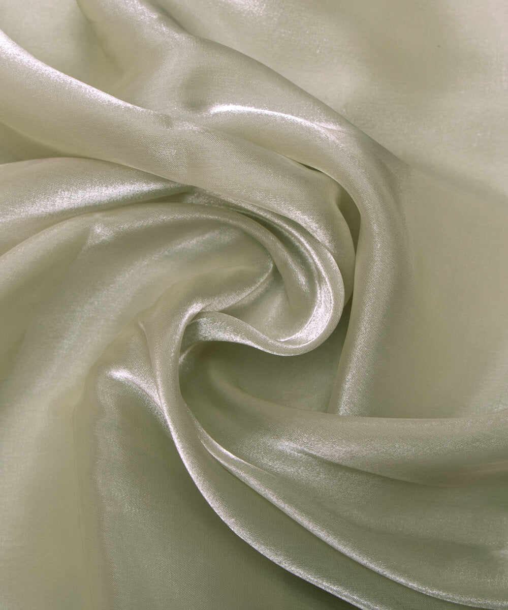Light Mint Colour Plain Organza Satin Fabric