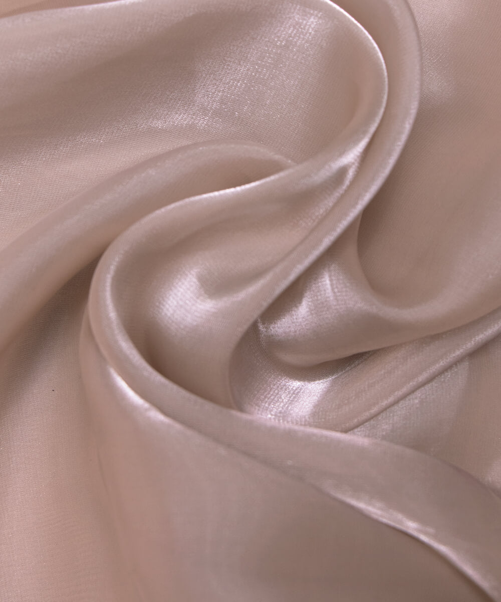 Beige Colour Plain Organza Satin Fabric