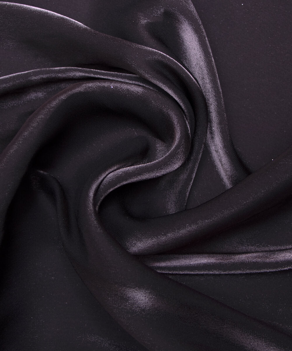 Black Colour Plain Organza Satin Fabric