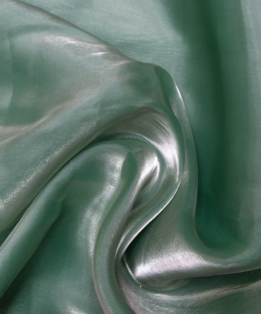 Sea Green Colour Two Tone Plain Organza Satin Fabric