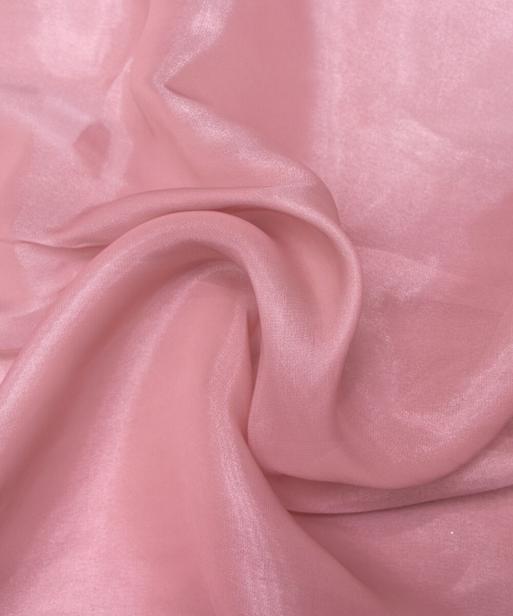 Pastel Pink Colour Plain Organza Satin Fabric