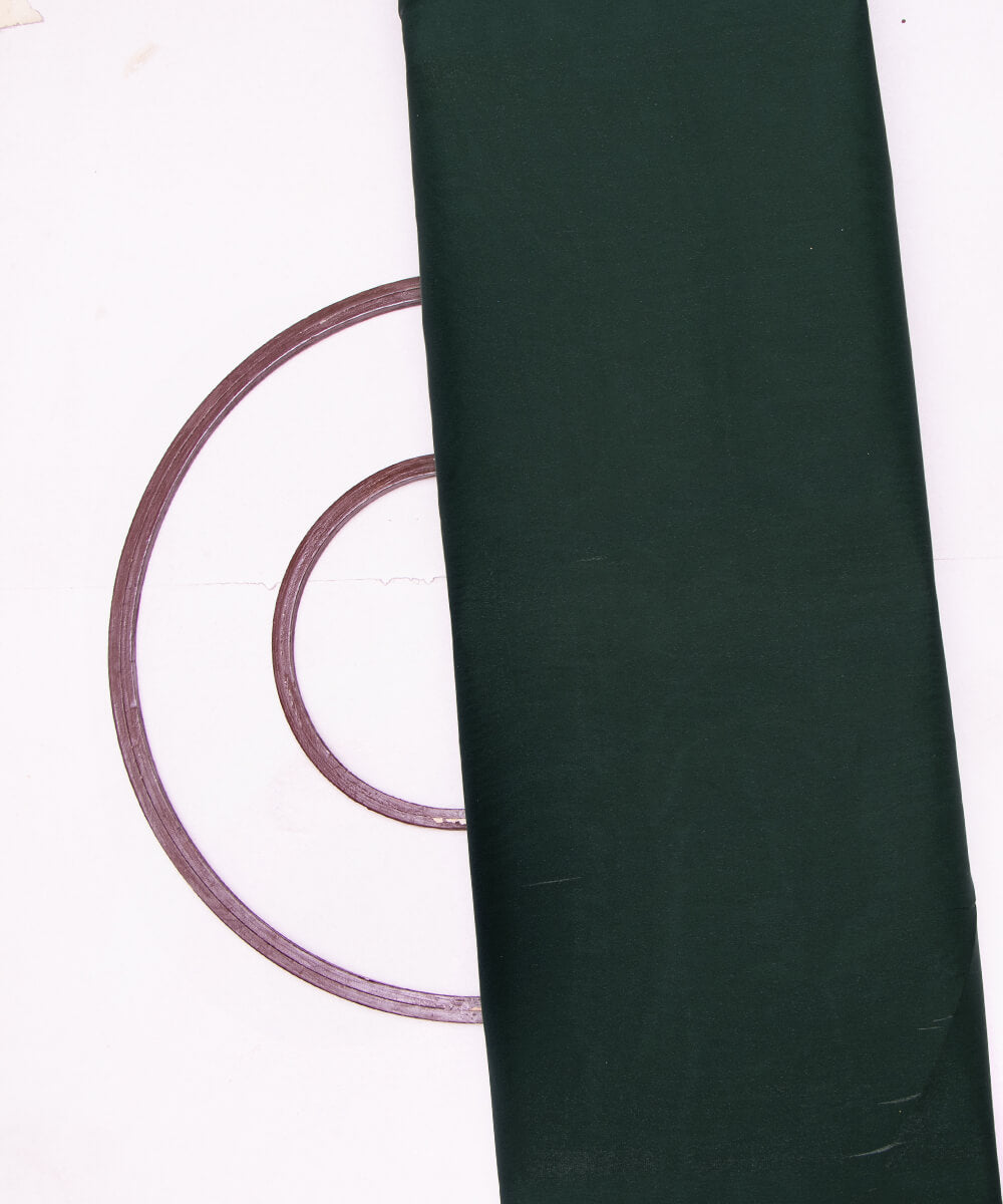 Bottle Green Colour Plain Organza Satin Fabric