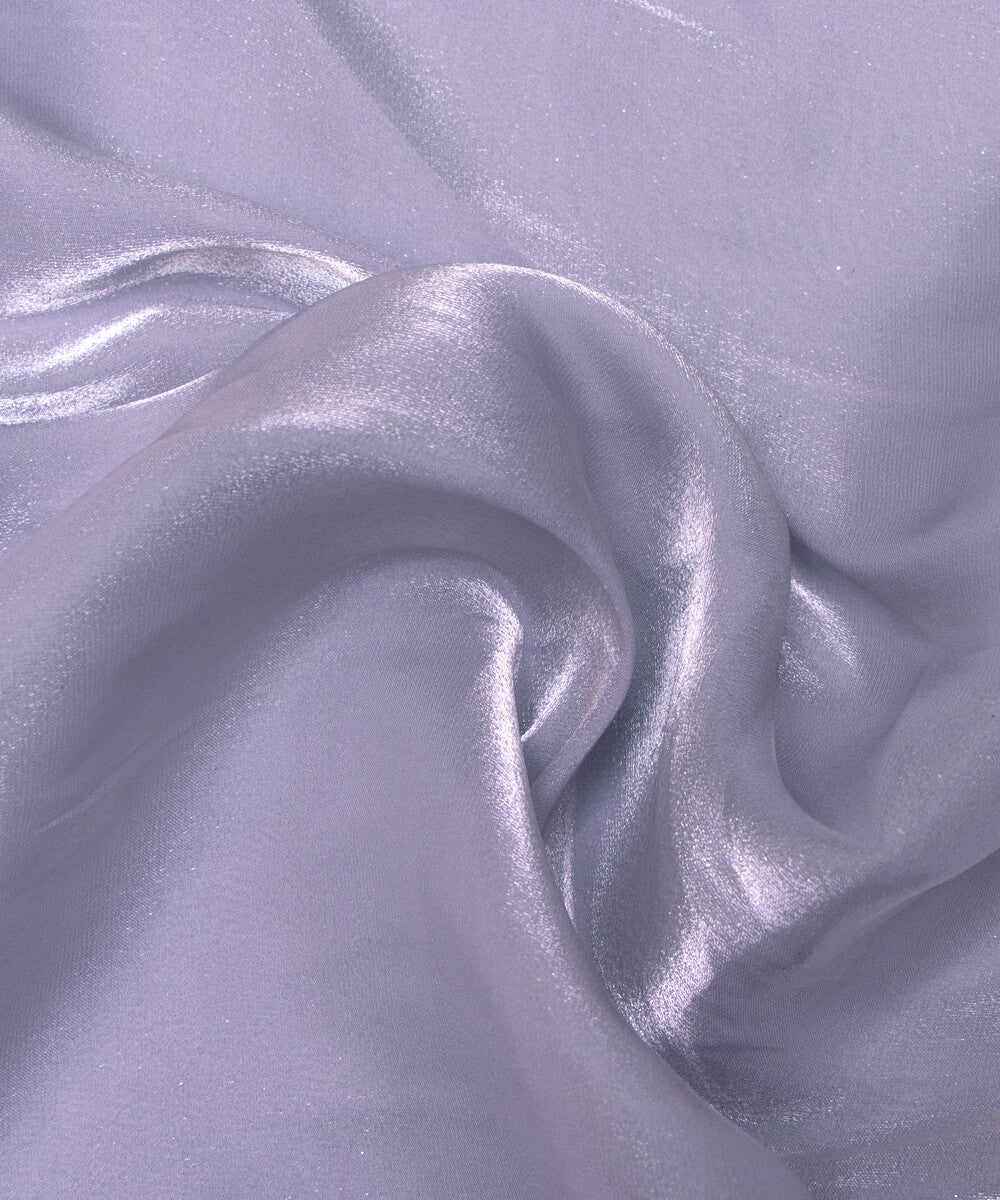 Stone Grey Colour Plain Organza Satin Fabric