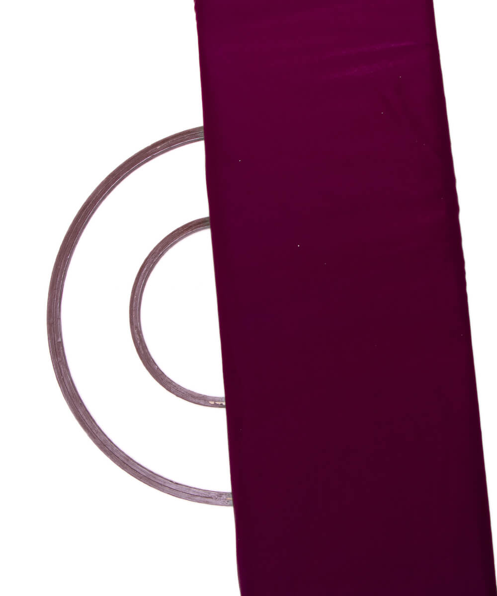 Wine Colour Plain Organza Satin Fabric