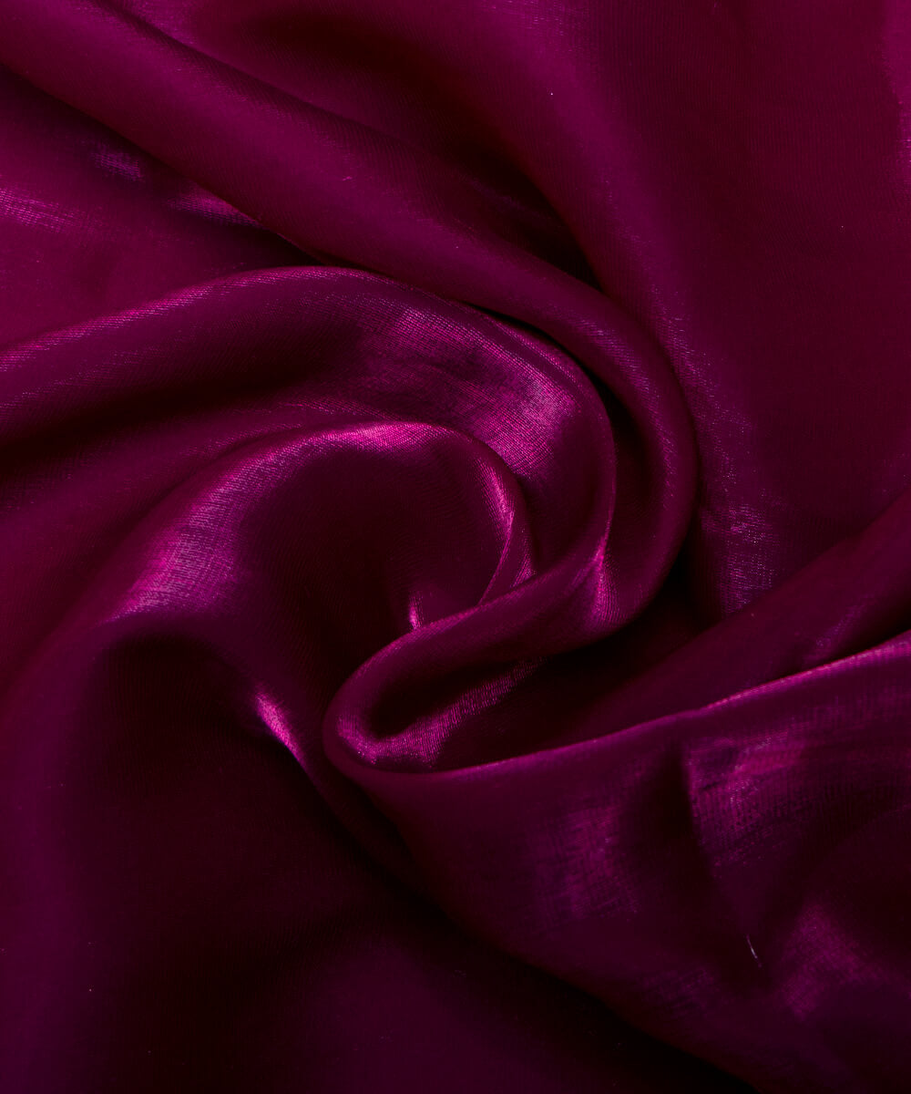 Wine Colour Plain Organza Satin Fabric