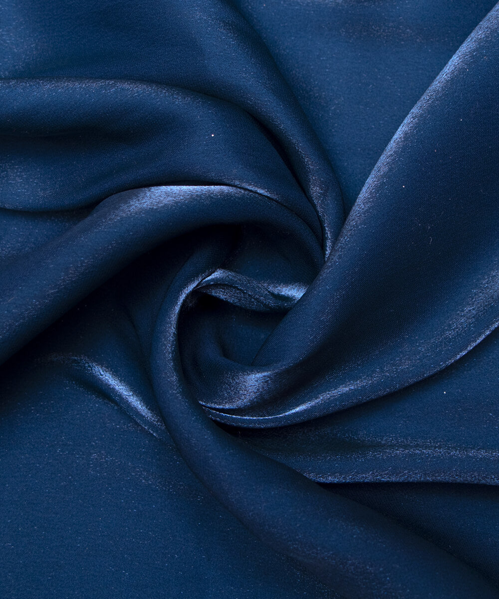Teal Blue Colour Plain Organza Satin Fabric