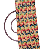 Beige Colour Zig Zag Print Silk Jacquard Fabric