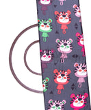 Dark Grey Colour Kids Print Satin Fabric