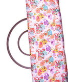 White Colour Kids Print Satin Fabric