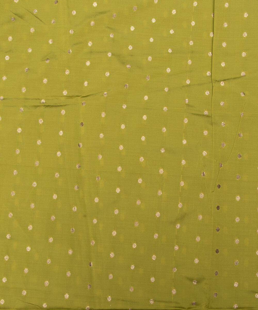 Mehandi Colour Dot Pattern Taffeta Silk Fabric