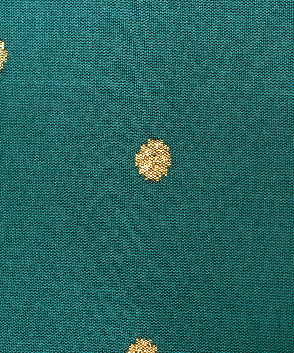 Turquoise Colour Dot Pattern Taffeta Silk Fabric