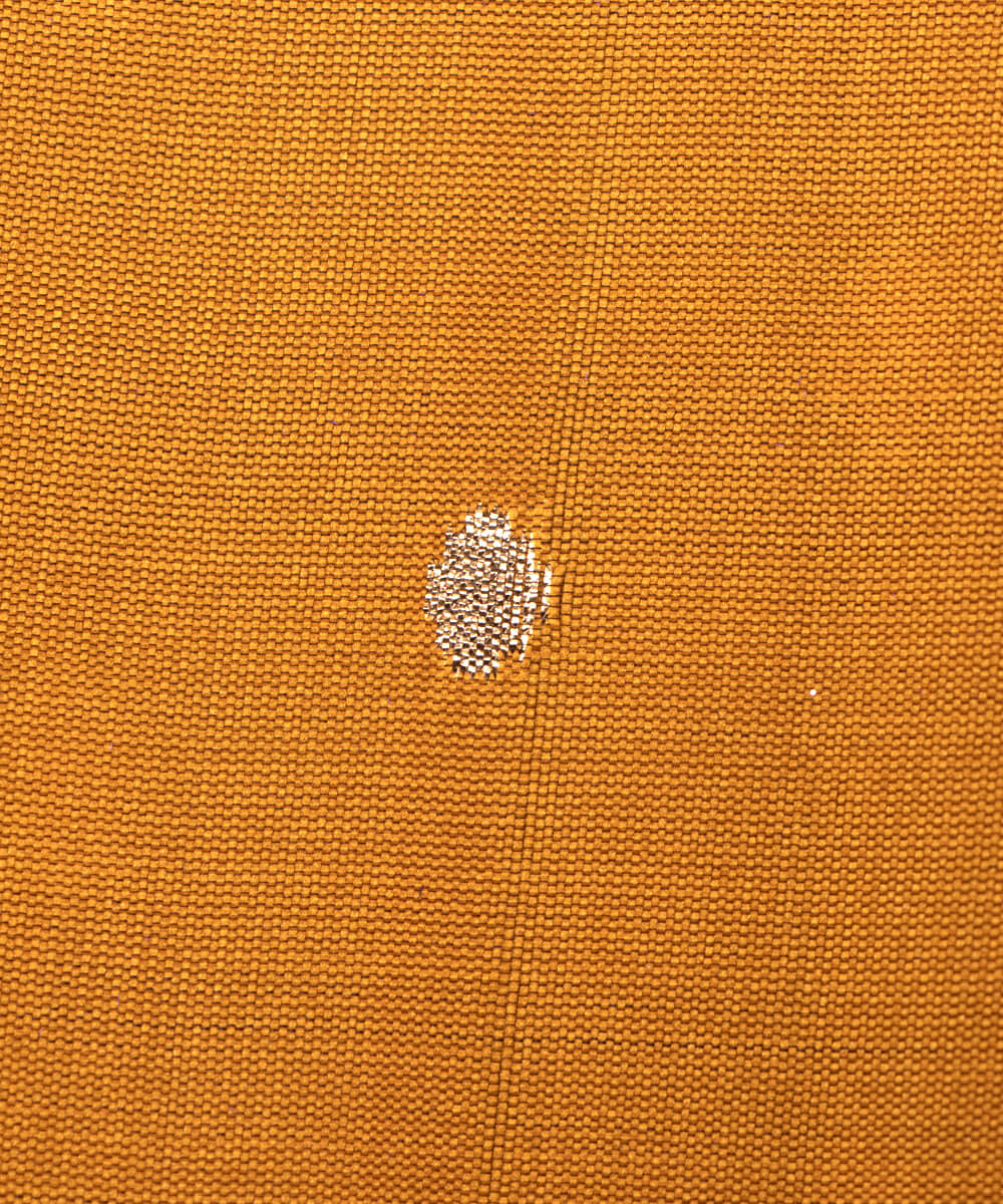 Mustard Colour Two Tone Dot Pattern Taffeta Silk Fabric